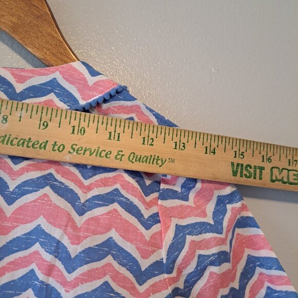 Vineyard Vines Girls Whale Tail Chevron Tunic Swim Cover Up Blouse Sz XSmall - Picture 10 of 11
